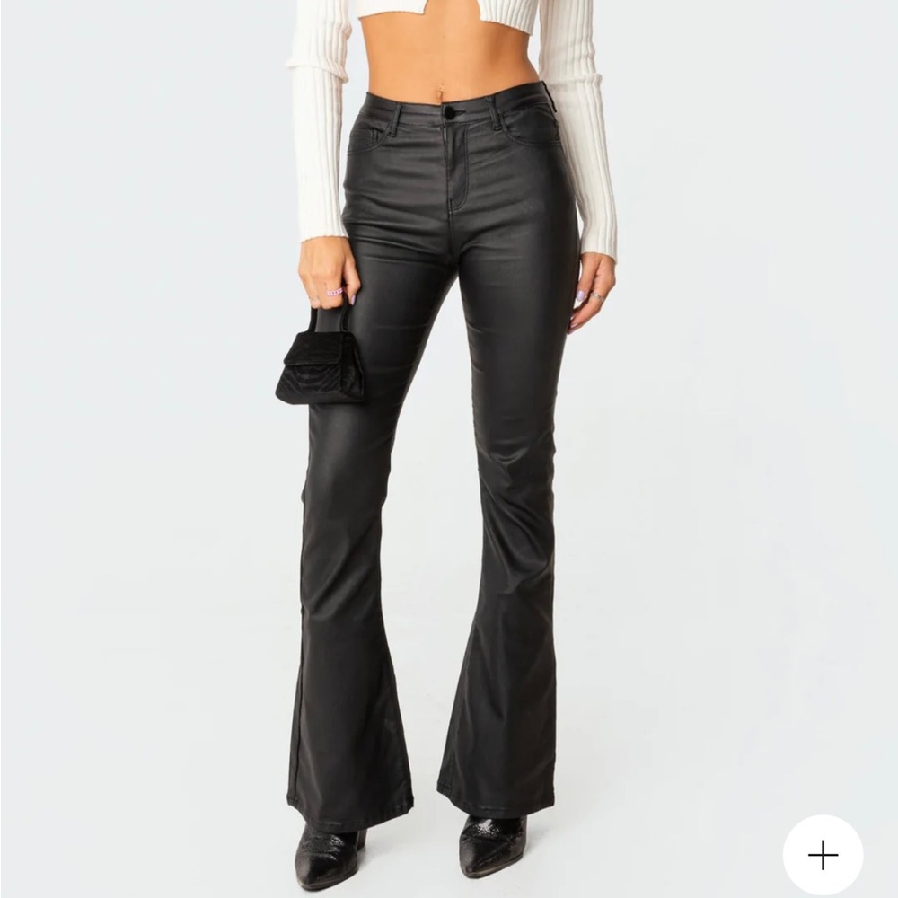 EDIKTED Faux Leather Jeans Size Medium